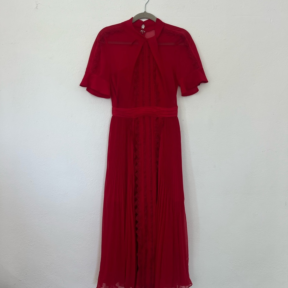 Self-Portrait Scarlet Midi Dress